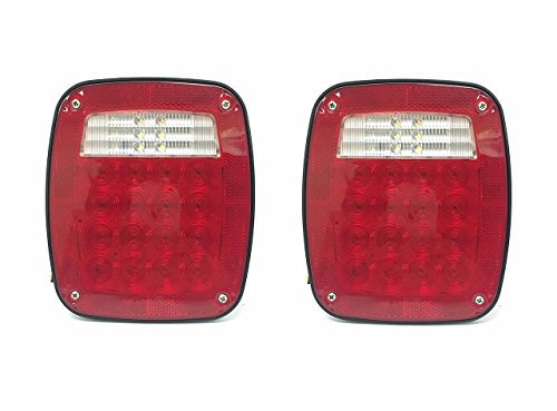 MAXXHAUL 80685 Universal-Rücklicht für LKW, Anhänger, Boot, Jeep, SUV, RV, Vans, Flachbett, quadratisch, 12 V, 38 LEDs, 2 Stück