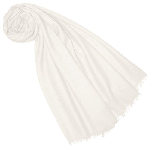 Lorenzo Cana Pashmina Damenschal Schaltuch beige weiss 100% Kaschmir, leichter kuschelweicher Kaschmirschal, Kaschmirtuch Kaschmirpashmina duenn 7829688