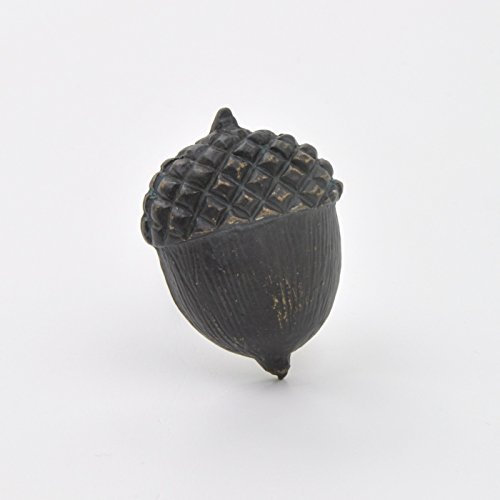 Black Metal Acorn Nut Squirrel Knob, Pull, Handle, for Cupboards, Doors, Cabinets, Drawers, Furniture, Kitchens (Plus Fitting Hardware) 3.24 cm Diameter 3.39 cm Rod Length