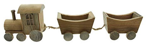 FRANK FLECHTWAREN Zug Rustikal, Dekozug liebevoll gestaltet, Rustikales Design, jedes Stück einzigartig, stabile Ausführung, ca. 57 x 10 x 16 cm