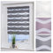 ourdeco® Doppel-Rollo, Duo-Rollo / 40 x 150 cm in Wellenform Wave grau/lichtdurchlässig, Blickdicht/Klemmen=Montage ohne Bohren=Smartfix=Klemmfix=Easy-to-fix