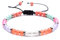 Stein Armband,Naturstein Armreif 7 Chakra 4 Mm Rosenquarz Perlen Geflochtenes Seil Einstellbare Yoga Energie Charme Bracelets Für Angst Männer Mädchen Paar Weihnachten Geschenk Schmuck