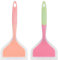 Spatule à Oeuf Pelle en Silicone de qualité Alimentaire antiadhésive Spatule Wide Turner Cake Steak Pizza Ustensiles de Cuisine de Cuisine(poignée Orange)
