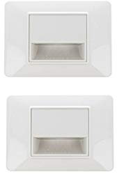 2 Pezzi Segnapasso Led Bianco 220V 1,6W Calda 3500K Per Cassette 503 Compatibile Vimar Plana