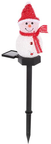 SOLUSTRE Weihnachten Gartenstecker Solarleuchten LED Schneemann Außenlampe Wasserdicht Landschaftsbeleuchtung Weihnachtsbeleuchtung Innen Außen Hof Garten Terrasse Dekoration Zufällige Farbe