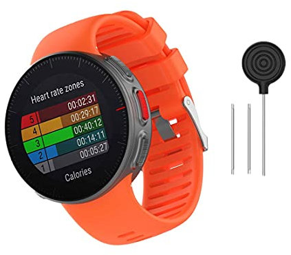 Huwokxix Correa Compatible con Polar Vantage V,Ajustable Silicona Deportiva Band Repuesto Pulsera para Polar Vantage V (naranja)