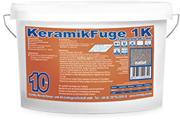 1K Pflasterfugenmörtel KeramikFuge für unkrautfreie Fugen - 10 kg (natur) - geeignet für keramische Terrassenplatten und Feinsteinzeug-Beläge mit engen Fugen