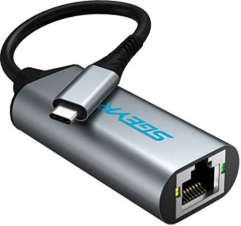 SGEYR USB Type C vers Rj45, Adaptateur USB C vers Rj45, Adaptateur Rj45 USB C, Adaptateur USB C vers Ethernet, Adaptateur Ethernet USB C, pour Fire TV, pour Macbook, Linux, Windows, Gris