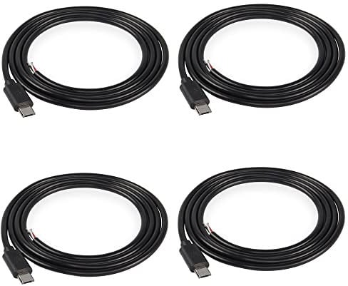 Micro USB maschio spina a filo nudo Open End treccia cavo 24V 2A 24AWG 4 fili micro USB cavo di ricarica dati di alimentazione fai da te connettore cavo di ricambio 1M nero - 4pcs