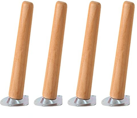 Pxzybd Möbelbeine Holz, schräge Tischbeine, Sofabeine, Schrankbeine, Ersatz Möbelfüße 10cm 15cm 20cm 25cm 30cm 35cm 40cm Möbelfüsse, Tischfüße mit Schrauben und Montageplatten,25cm(9.8in)