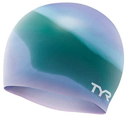 Mehrfarbige Silikon-Badekappe f r Erwachsene, Violett/Gr n, Einheitsgr e