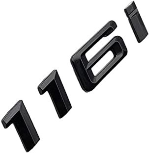 MSEURO 3D ABS Schwarz Chrom Buchstaben for Auto Kofferraum Abzeichen passend for BMW 116i E87 F20 Serie 1 116d Emblem Logo Schriftzug Aufkleber Zubehör (Color : 116i Glossy Black)