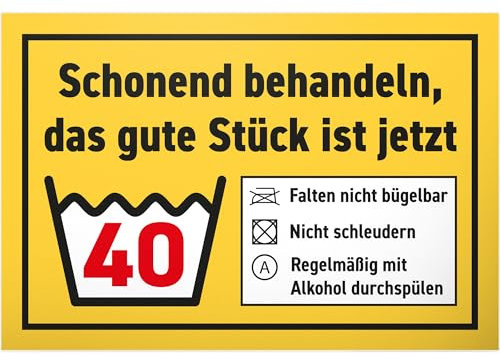 DankeDir! Das gute Stück ist Vierzig - 30 x 20 cm Schild - Partydeko Geburtstagskarte Geschenkidee Geburtstagsdeko - Geschenk Geburtstagsgeschenk 40. Geburtstag 40 Jahre Männer & Frauen 40er