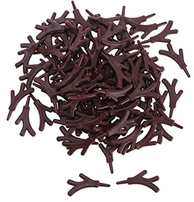 SEWACC 100 Stück Mini-Kunststoff-Hirschgeweihe Künstliche Kunststoff-Geweihe DIY-Cosplay-Tiere Horn-Stirnband Hirsch Heimdekoration (Kaffee)