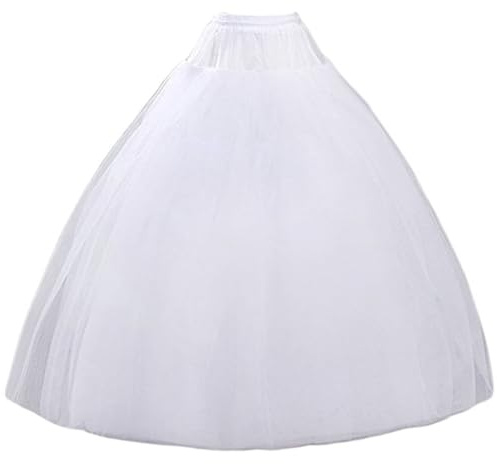 MeiLiMiYu Hoopless Petticoat Crinoline Underskirt Skirt 8 Layers Floor Length Ball Gown Petticoat Underskirt Slip for Wedding