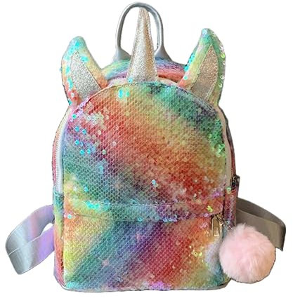 TONONE Kinderrucksack,Einhorn Rucksack Mädchen Mode Pailletten,Karikatur-Netter Schultaschen-Rucksack