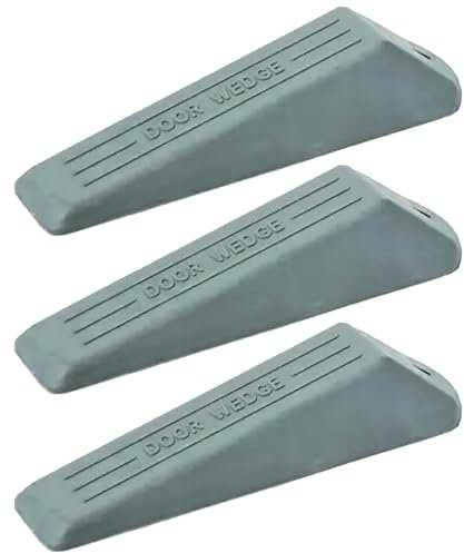 1 Pack Door Stoppers for Floor (12 x 3.6 x 2 cm) – Heavy-Duty Non-Skid Door Wedges – Scratch-Resistant Door Stop for Bottom Door Solidness – (1, Pack-1 (Grey))