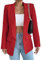 LIAOPUFUS Femme Blazer Slim Fit Elégant à Manches Longues Costume à Revers Business Veste de Costume Tailleur Bureau d'affaires avec Poches Couleur Variétée(XL,Rouge)