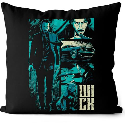 CottonCloud Get Him Kissen mit Füllung 40cm Baumwolle Wick Action Movie Keanu