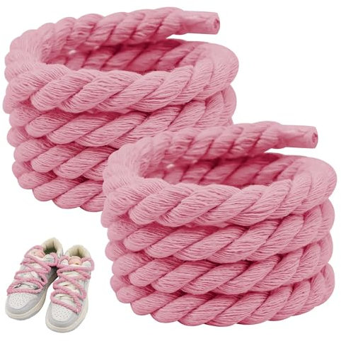Lotbun 1 Paires Lacets corde pour air force 1 premium avec coton premium (8mm et 150cm), lacets corde pour sneakers baskets (Rose)