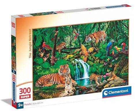 Clementoni Jigsaw Puzzle The Jungle Retreat 300 Pieces - Supercolor Puzzle For Children 9-11 Years, Cartoon, Gift For Boy/Girls, Puzzle For Kids, Made In Italy, 21721