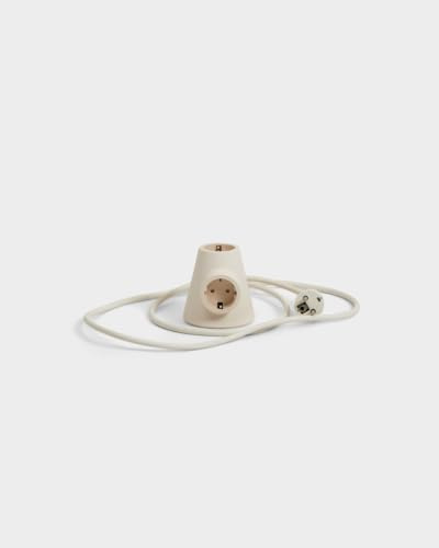Pedestal Power Base Pearl 2-Fach Steckdose mit Magnetfuß – Beige | Stilvolle Mehrfachsteckdose mit Doppelstecker in exklusivem, hochwertigem Design.
