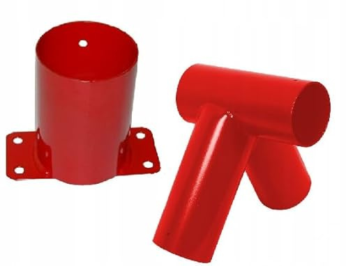 GigiToys® Steckerset 2 Schaukelverbinder Rot | 100 mm 100° | Schaukelwinkel zum Rund Balken | Halterunge für Spielplatz | Pfostenverbinder für Gartenschaukel | Pulverbeschichtet | Wandverbinder