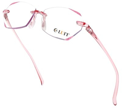 LUFF Occhiali da Lettura senza Montatura per Donna con Filtro per la Luce Blu, Occhiali per Computer Antiaffaticamento, Eleganti e Leggeri