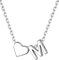 ChicSilver 925 Silber Kette, Letter Halskette mit Herz, Kleine Herz Kette mit Buchstabe M Anhänger, Initialen Modeschmuck für Damen Mädchen