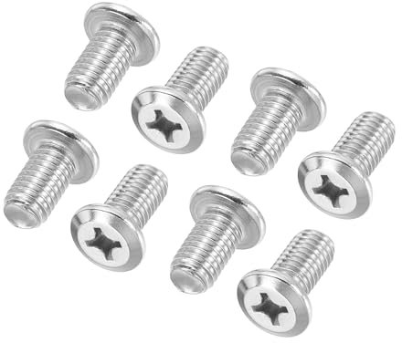 PATIKIL Tornillos de Cabeza Plana Redonda 8 Piezas M8-1.25 x 15Mm Tornillos de Unión de Acero Inoxidable 304 18-8 Rosca Completa Tornillo de Máquina de Accionamiento