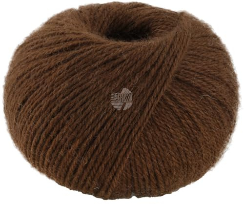 LANA GROSSA Natural Lama Fine | Feine Baby-Lama Fasern klassisch verzwirnt | Handstrickgarn aus 100% Lama (Baby) | 50g Wolle zum Stricken & Häkeln | 150m Garn FB113