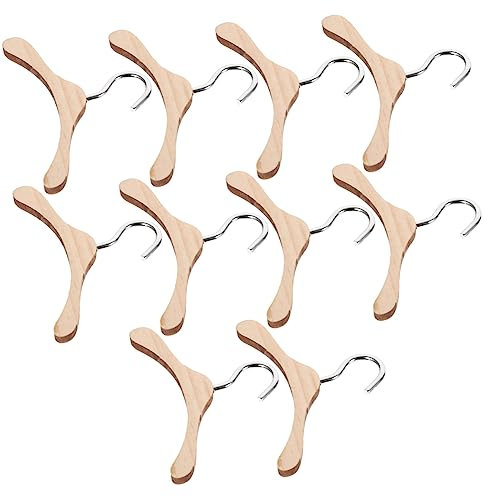 Hohopeti Puppenkleiderständer 10 Stück Mini-kleiderbügel Aus Holz Für Puppen Kleiderbügel Aus Holz Für Puppen