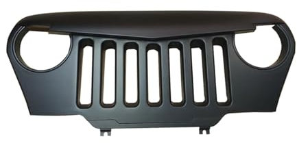 Front Kühlergrille Für Jeep Für Wrangler Für TJ 1997 98 99 00 01 02 03 04 05 2006 J187 Kühlergrillschutz Schwarz Wütend Mesh Grill Ersatz ABS Material Auto Kühlergrill