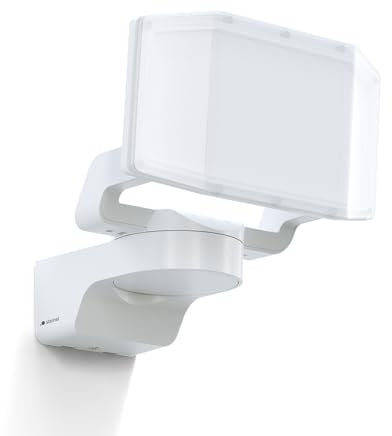 Steinel Projecteur LED extérieur XLED Protect Blanc, 3000K Blanc Chaud, Panneau orientable, Spot LED pour Jardin, Garage, Cour
