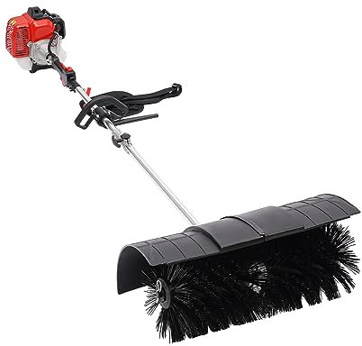 HSSMEUR 2.3Hp 2 Stroke Handheld Snow Sweeper, 52CC Gasoline Power Snow Broom, 1 Cylinder Gas Power Lawn Sweeper