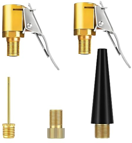 ALLY-MAGIC Fahrradventil Adapter Set, Valveadapter Set, Französisches Ventil Adapter, Multifunktionales Messing Reifen Ventil Luftpumpe Clip für Autoreifen Fahrräder und Bälle E22-FNPSQ5