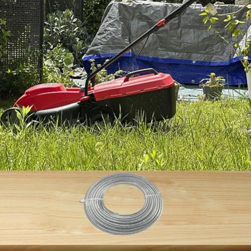 Línea de corte de cuerda de corte de acero 2 piezas de 15 metros para cortacésped compatibles 2 4 mm 2 7 mm 3 3 5 mm y recorte eficaz (3,3 mm)