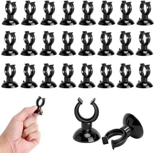 WOKICOR 25 Stück Aquarium Heizer SaugnäPfe SaugnäPfe für Aquarium Schwarz Innendurchmesser 17 mm Aquarium Saugnapf für Ersatz-SaugnäPfen Schlauch Halter Rohrhalter