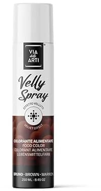 Bombe Spray Alimentaire Effet Velours, 250 mL - Pulvérisé sur vos Entremets, Bûches et Petits Gâteaux préalablement passés au congélateur (marron)