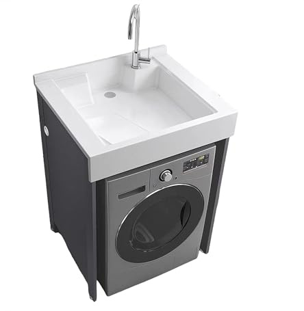 Mobile per lavatrice con lavandino, piedini regolabili, per bagno, balcone e appartamento, lavanderia, multifunzione, 66 x 70 cm