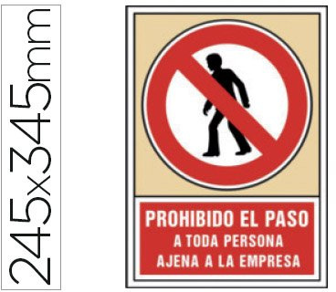 Pictograma syssa señal de prohibicion prohibido el paso a toda persona ajena a la empresa en pvc 245x345 mm