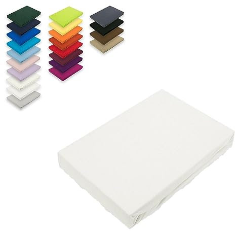Lenzuolo con angoli elasticizzati in jersey di alta qualità, Cotone, bianco, 60 x 120 - 70 x 140 cm