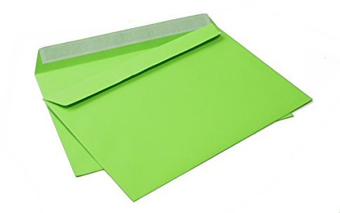 Briefumschläge DIN C5 162 x 229 mm grün 120g/m² ohne Fenster haftklebend (Artikel: 308A) (500)