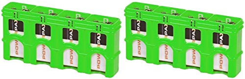 Storacell 2 X Battery Holder By Powerpax 9V Battery Caddy,Glow-In-the-Dark Moonshine, 4-PackEach Holder Carries 4 Batteries