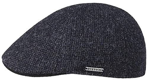 Stetson Texas Classic Wool Flatcap Herren Baumwollfutter Schirmmütze Herbst Winter dunkelblau XXL (62-63 cm)