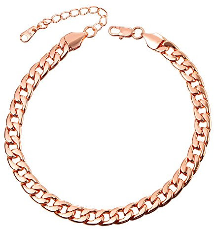 U7 Rose Gold Plated Anklet for Women Foot Chain Anklets Jewellery Girls Ankle Bracelet