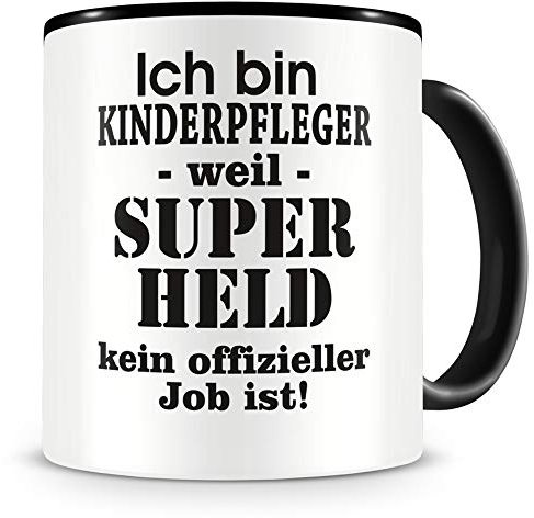 Samunshi® Kinderpfleger Tasse mit Spruch Geschenk für Kinderpfleger Mann Frau Kaffeetasse groß Lustige Tassen zum Geburtstag schwarz 300ml