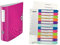 Leitz Set Qualitäts-Ordner 180° Active WOW A4, Breit, 8,2 cm, Gummibandverschluss, Pink + Leitz Register für A4, PC-beschriftbares Deckblatt, und 12 Trennblätter, WOW Serie, 11060023 + 12440000