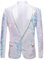 PYJTRL Uomini Moda Viola Colorato Velluto Lustrini Blazer (36, White)