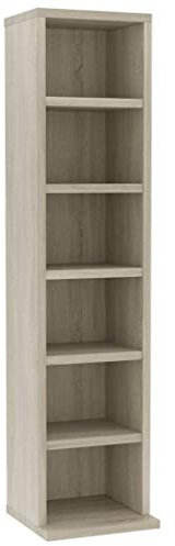 Tidyard CD Cabinet Keep CDs or DVDs 6 Open Compartments Sonoma Oak 21x16x88 cm Sturdy and Durable Chipboard